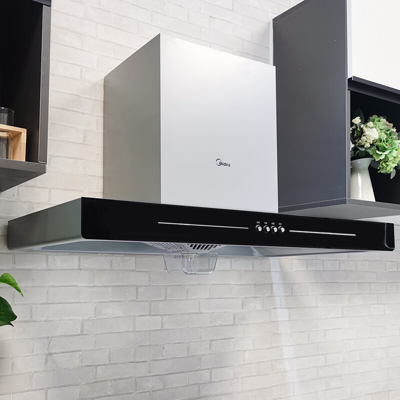 美的midea抽油烟机17立方大吸力欧式抽油烟机家用单烟机大面板吸油