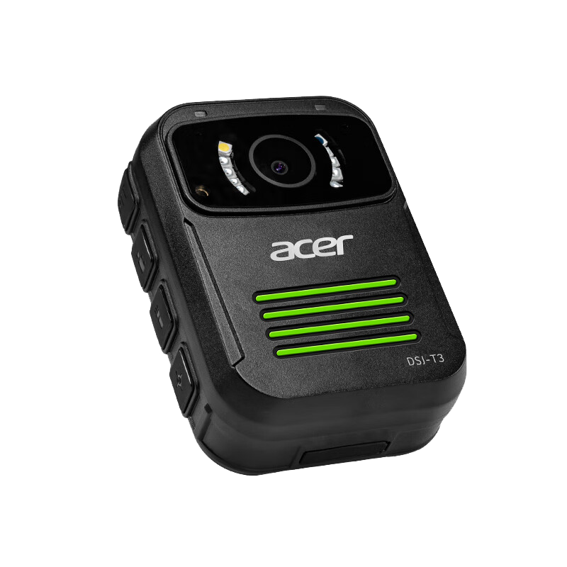 宏碁(acer) DSJ-T3 执法记录仪 便携1296P红蓝灯红外夜视黑色 64G高清大图