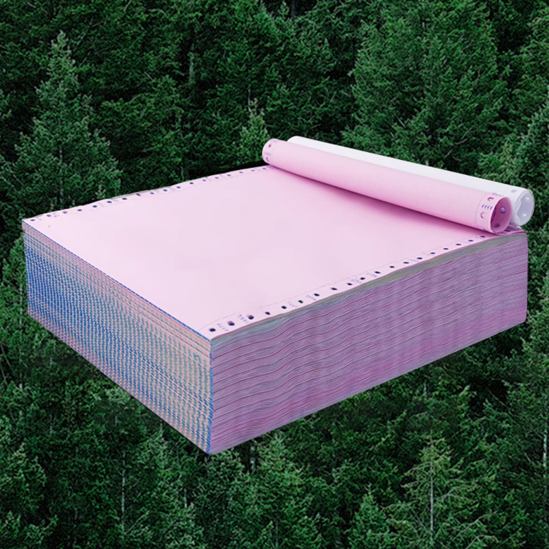 伴公式B1041电脑打印纸 80列 二等分 3联 带压线 (彩色) 1000页/箱高清大图