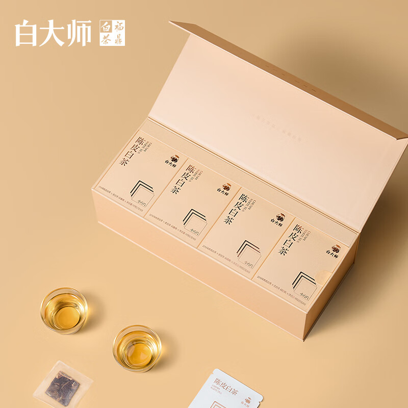 白大师福鼎白茶2016年寿眉白茶陈皮白茶袋泡茶叶礼盒装120g*1套高清大图