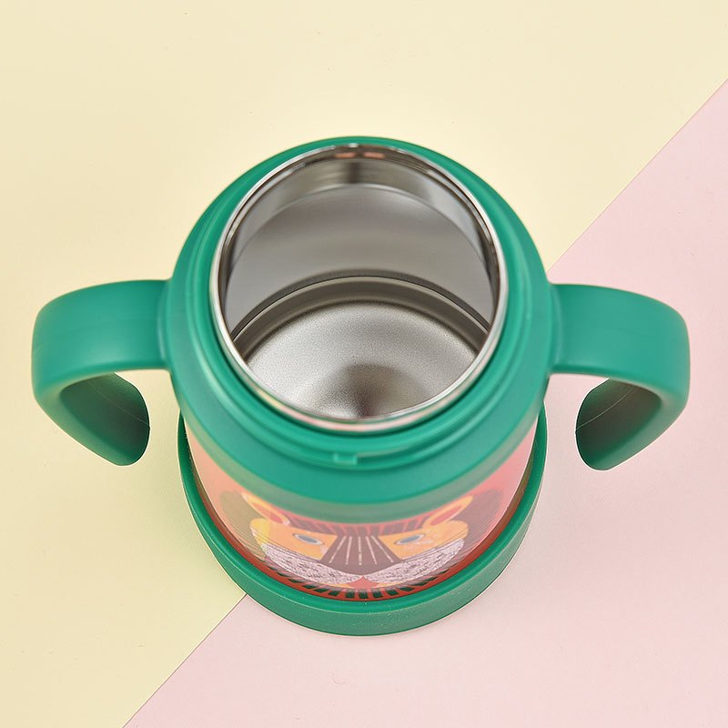 虎牌(tiger) 304不锈钢保冷杯幼儿卡通吸管杯儿童吸管水杯 双把手杯 MCK-A28C 280ml高清大图