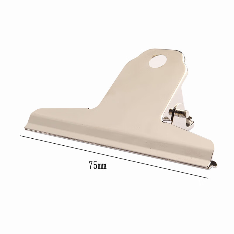 谋福 办公夹子金属票据夹【75mm(10个装)】