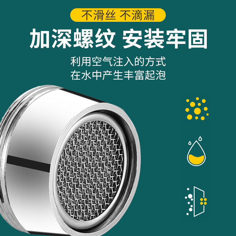 厨房面盆过滤网嘴水龙头防溅头起泡器通用出水嘴发泡器内芯配件- - M20外丝【全铜外壳】