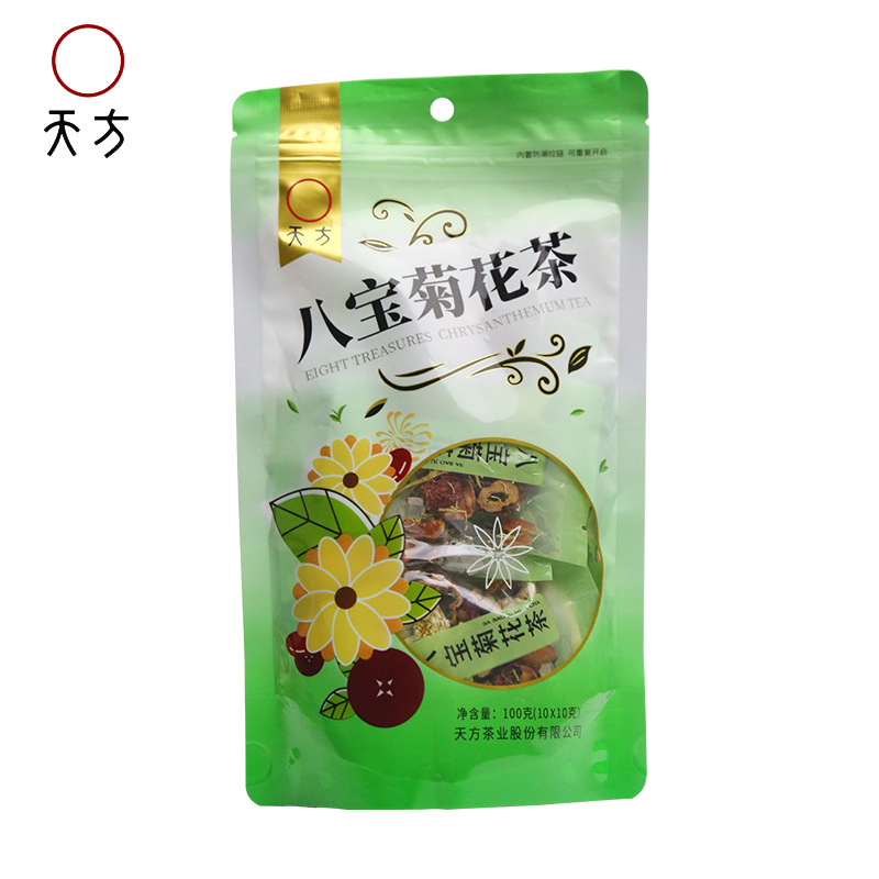 天方100g清爽八宝菊花茶 袋装 10包*10g 茶叶 内含金银花 菊花 陈皮等组合花草茶