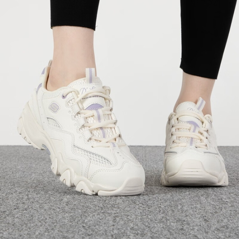 斯凯奇skechers女鞋2023春季新款运动鞋时尚潮流休闲鞋复古厚底熊猫鞋