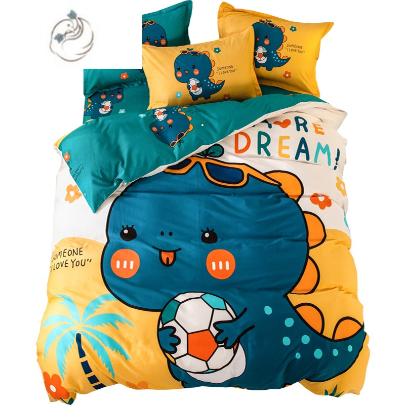 舒适主义可爱卡通床上用品四件套床笠男孩儿童宿舍床单被套三件套