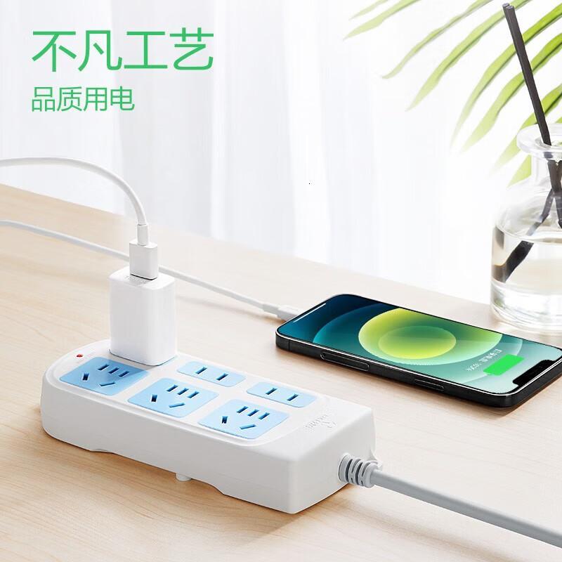 公牛(BULL)开关插座新国标插座/插线板/插排/排插/接线板/拖线板GN-102六位无控-3米