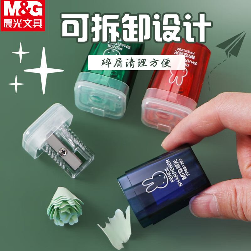 晨光(M&G)FPS91202卷笔刀 卡通削笔刀 米菲单孔木头铅笔刨 卷笔刀 颜色随机