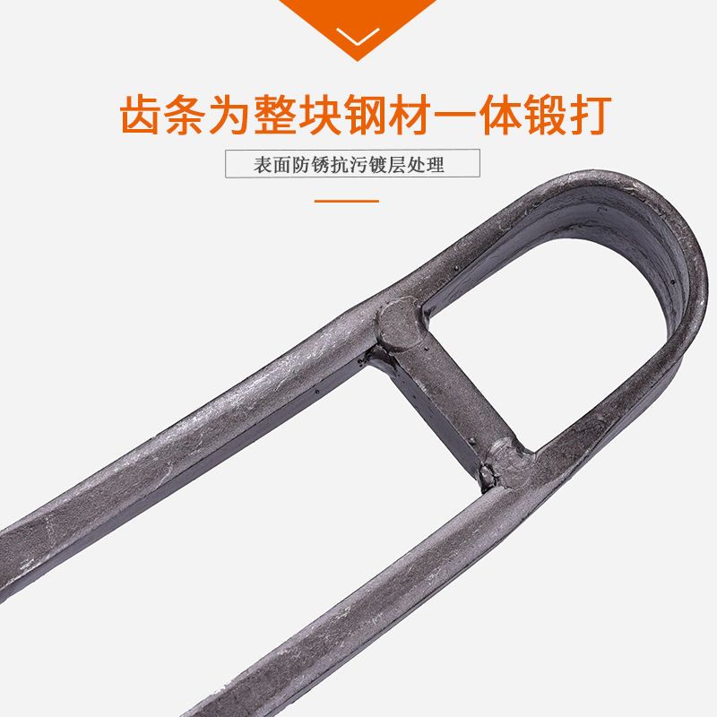 家用全钢长把二齿锄头两用挖土开荒种菜开垦种地农具两齿农用耙子