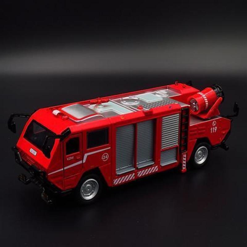 凯迪威合金车模型双头消防车排烟水炮云梯消防车119救火车大卡车 水炮
