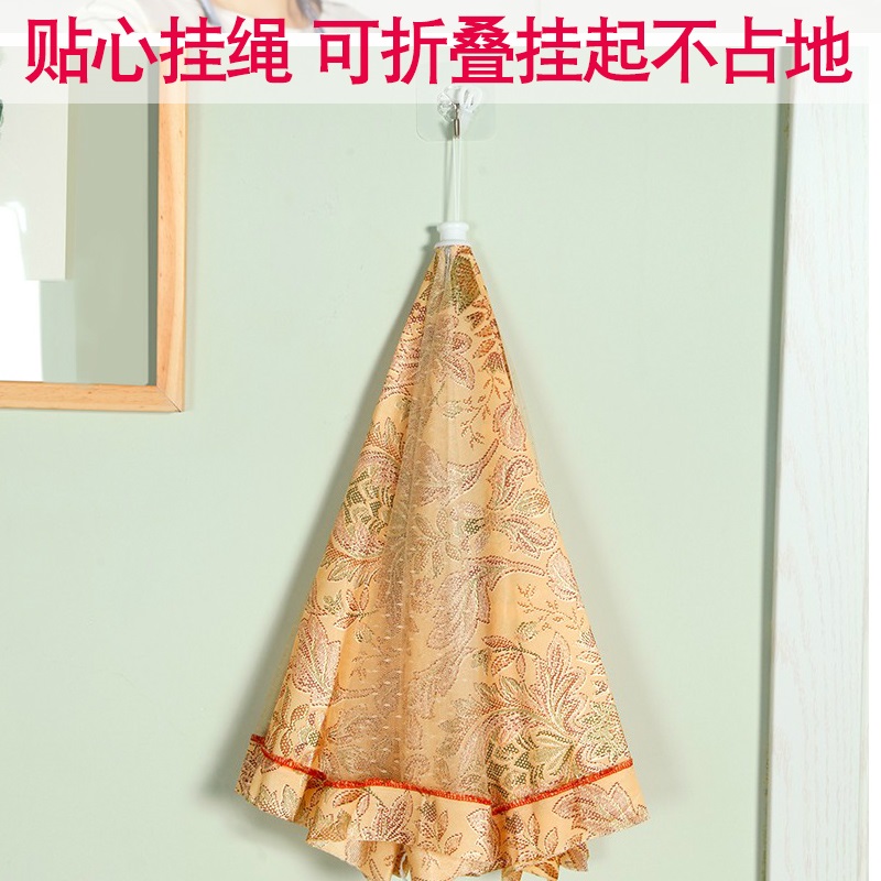 敬平(JING PING)盖菜罩家用折叠可拆洗桌罩剩菜食物套罩子饭菜防尘防蚊苍蝇餐桌罩 黄色-直径75双骨架饭罩高清大图