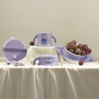 babycare宝宝餐具套装便携餐具套装 赫伦紫 BC2005062