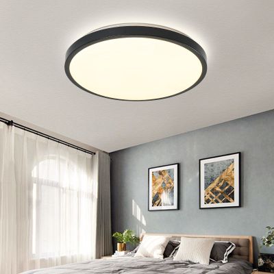 卧室灯led吸顶灯圆形客厅灯阳台婚房儿童房间家用灯具灯饰led灯单层黑