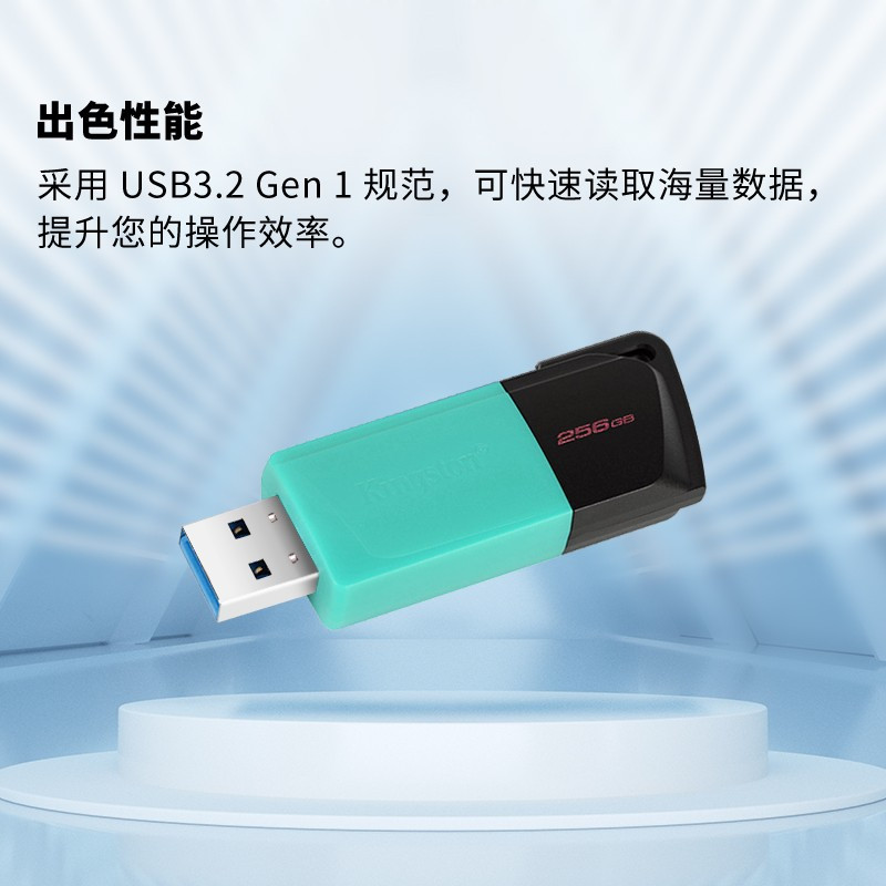 金士顿(Kingston)256GB USB3.2 Gen 1 U盘 DTXM滑盖 设计高清大图
