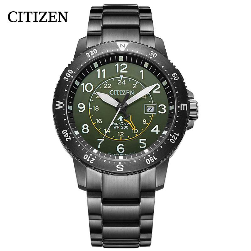 西铁城(CITIZEN)手表男士日韩品牌光动能不锈钢覆GIP表带深层防水运动休闲男表BJ7095-56X