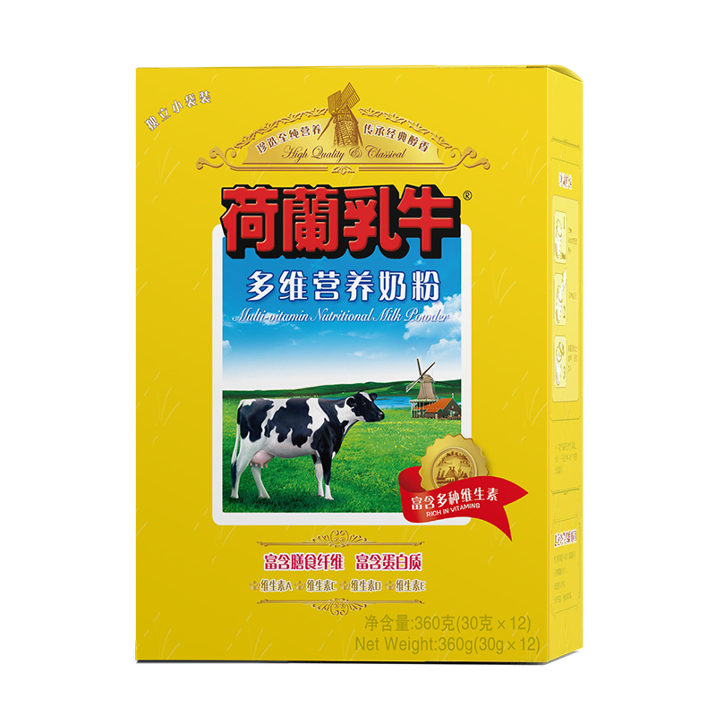 荷兰乳牛 多维营养奶粉360g 盒装 青少年学生成人奶粉 早餐冲饮 全家适用 有效期至21年6月