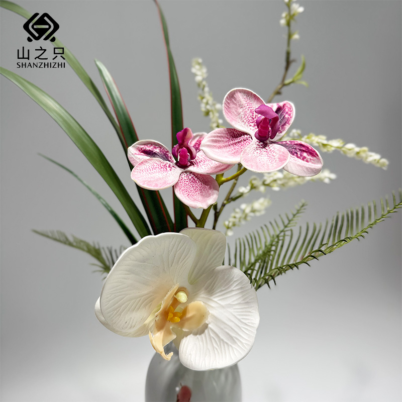 山之只 青瓷蝶憩芦影花艺摆件 MZ0257 个高清大图