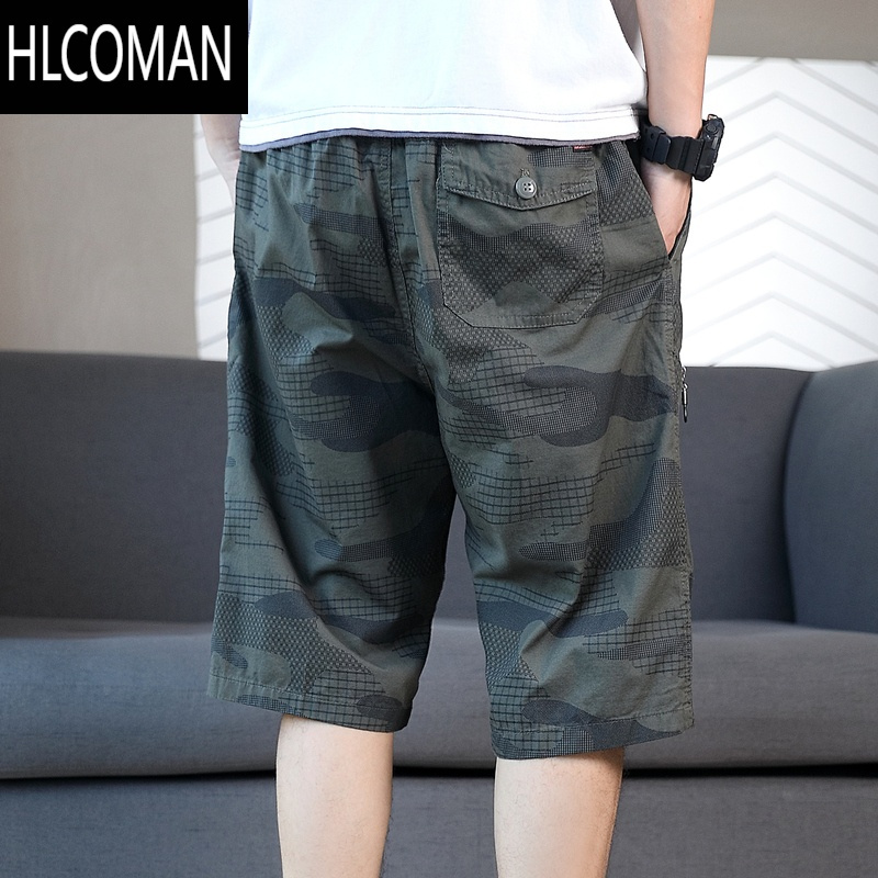HLCOMAN2025夏装新款军绿色6分短裤薄男士六分夏季裤7休闲七分裤