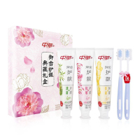 中华 (Zhong Hua) 御齿护龈牙膏礼盒 淡竹味140g+牡丹味140g+恬姜味140g 多重功效[联合利华]