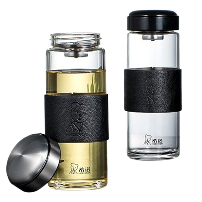 希诺玻璃杯400ml便携耐用单层XN-6195(颜色随机)