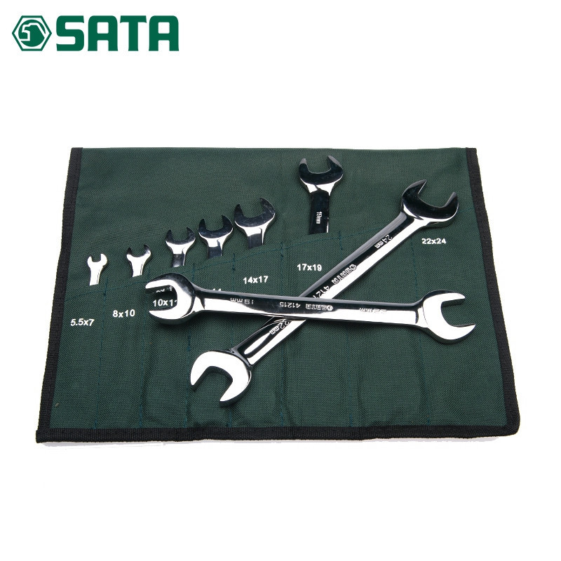 世达(SATA)SA08010 10件套全抛光双开口扳手
