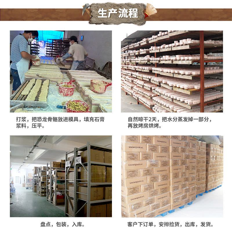 儿童恐龙化石考古挖掘骨架拼装恐龙模型DIY手工制作科普玩具 新款小号三角龙考古标准款图片