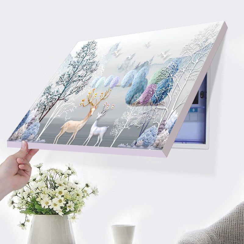 麋鹿 50*40[容纳宽40高30厘米] 免打孔现代简约电表箱装饰画遮挡总开关电闸箱盒配电表箱电表挂画