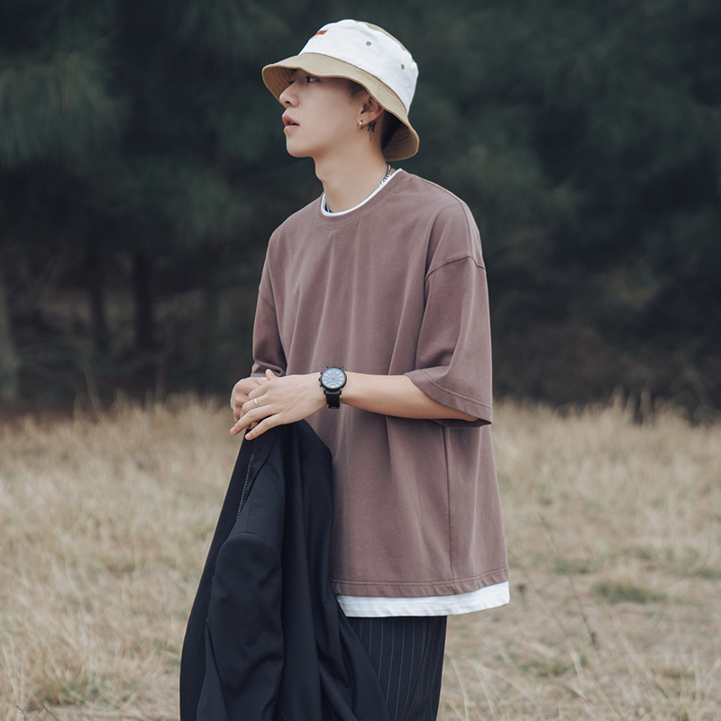 初中学生圆领百搭t恤男装视频介绍_尊尚鸟(zunshangniao) 2021夏