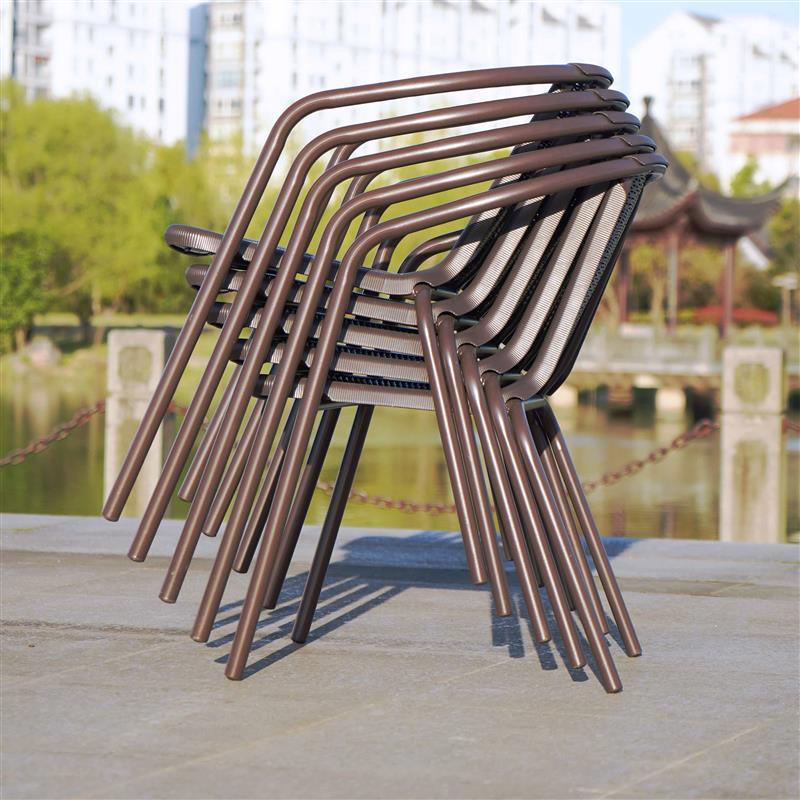 塑料椅子单人家用靠背椅户外阳台小桌椅休闲藤椅办公椅奶茶店餐椅