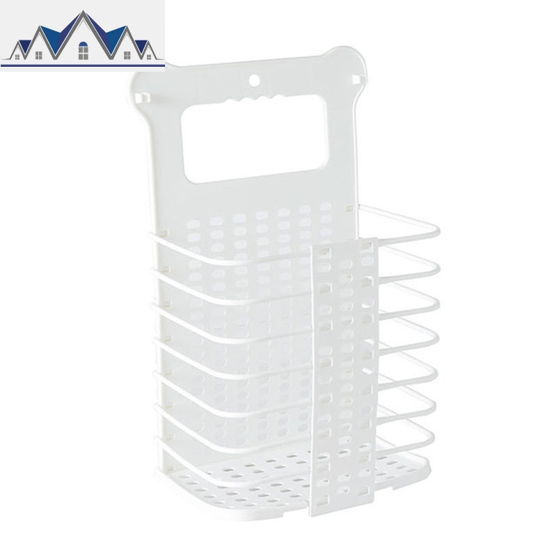 脏衣篮可折叠浴室家用免打孔宿舍卫生间挂墙防水衣篓脏衣服收纳筐 三维工匠收纳篮 白色-大号