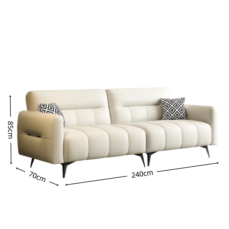 智叶舟布艺沙发四人位240*70*85cm张高清大图