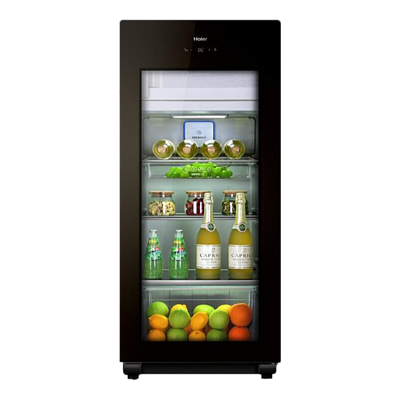 单门小型透明玻璃门红酒柜展示柜立式冰柜饮料柜冷藏冷冻双温区视频