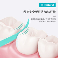 冰泉齿间精护牙线棒超细剔牙线弓形牙线棒安全牙签 便携式家庭装50支*2盒