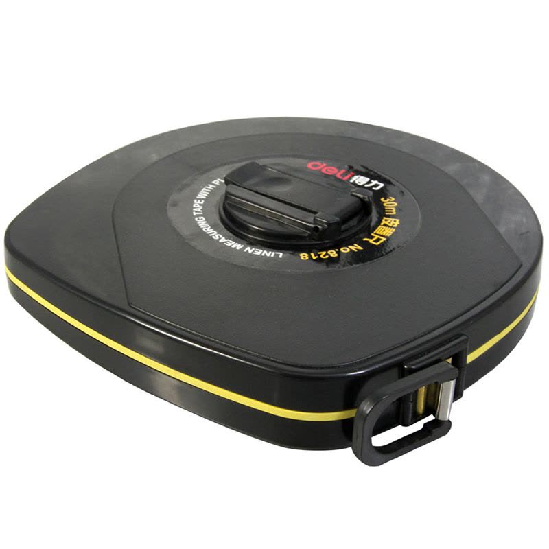 得力(deli) 8218黑色 30m耐用皮卷尺操场盘式皮卷尺软尺测量尺子图片