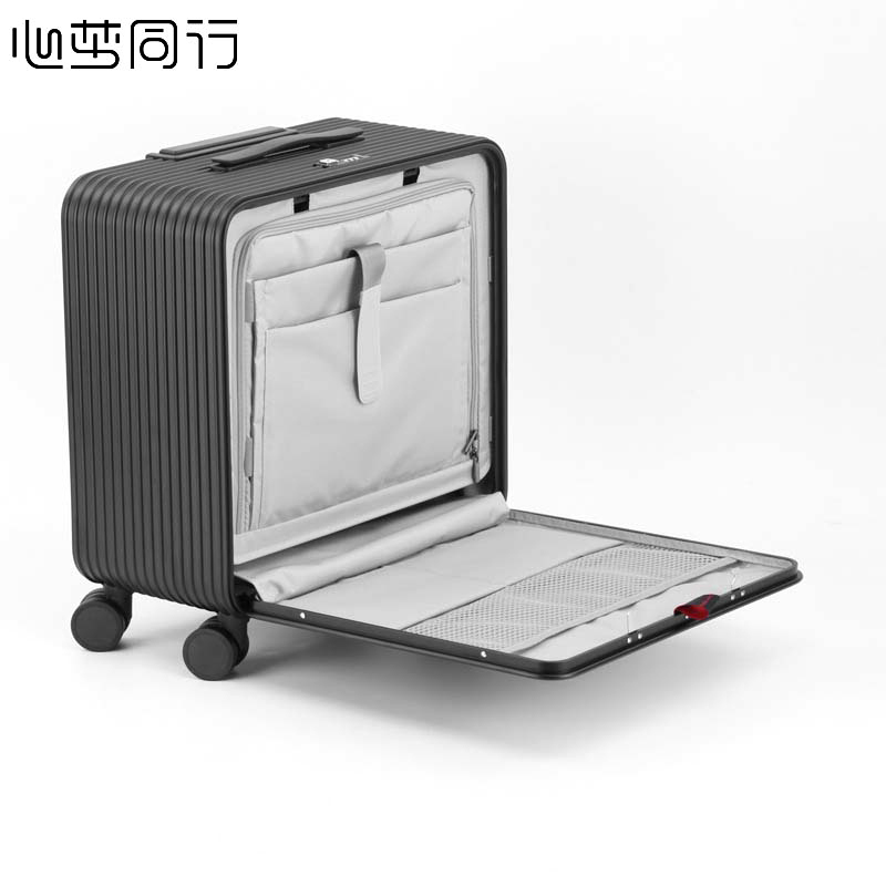 心梦同行全铝镁合金拉杆箱17寸行李箱出差登机箱旅游密码箱万向轮旅行箱 黑色818-17/个高清大图