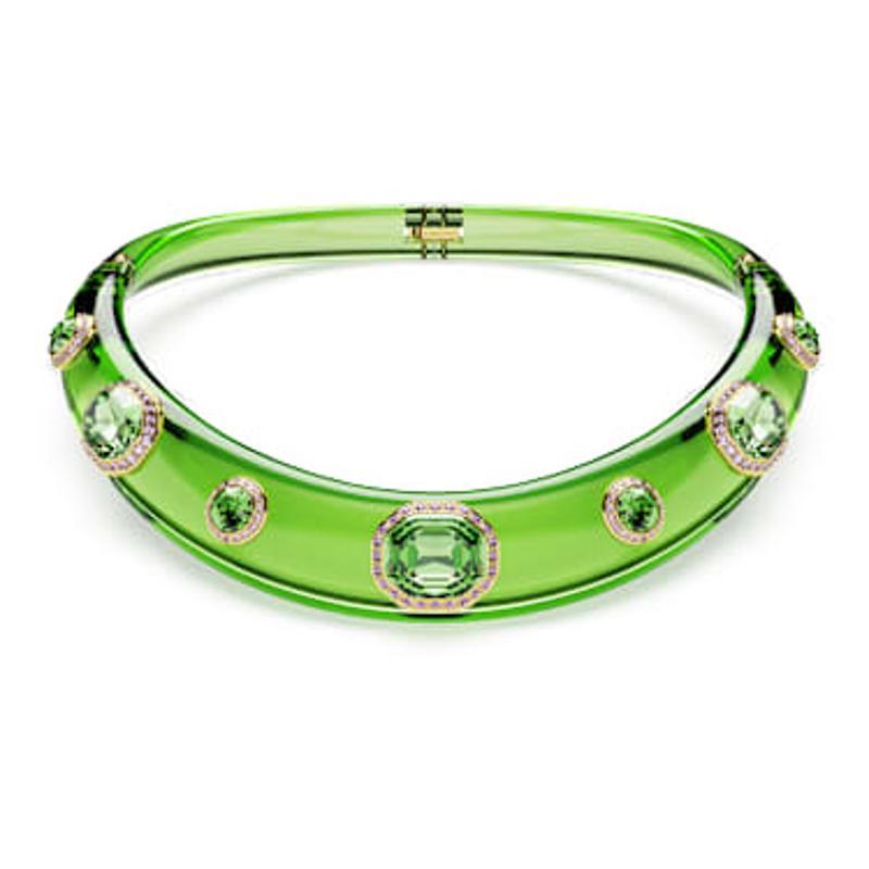 Swarovski女款绿水晶闪耀项链 复古风格时尚气质颈链 饰品配饰