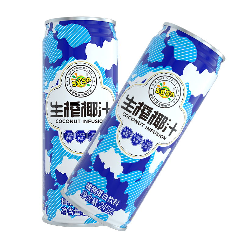 苏萨susa生榨椰子汁椰奶六连包椰汁245ml6罐体验装