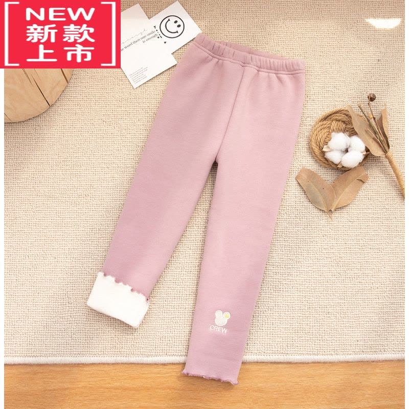 可莉允宝宝加绒裤子冬加厚女童打底裤秋冬薄绒儿童小童保暖女宝外穿保暖裤图片