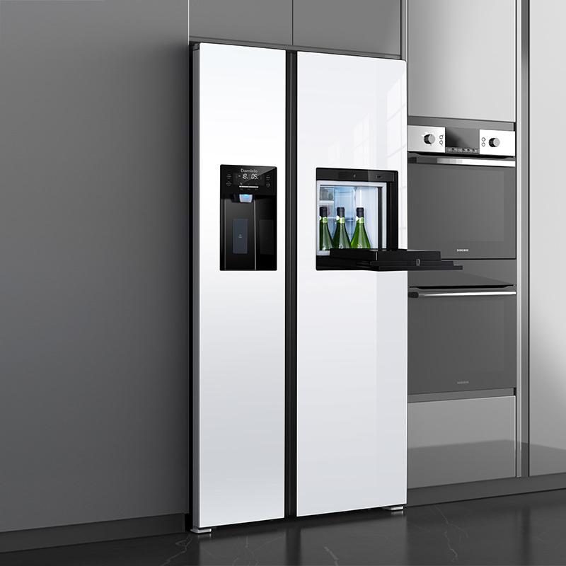 英国达米尼573l双开门制冰冰箱一体机家用智能对开门嵌入式电冰箱