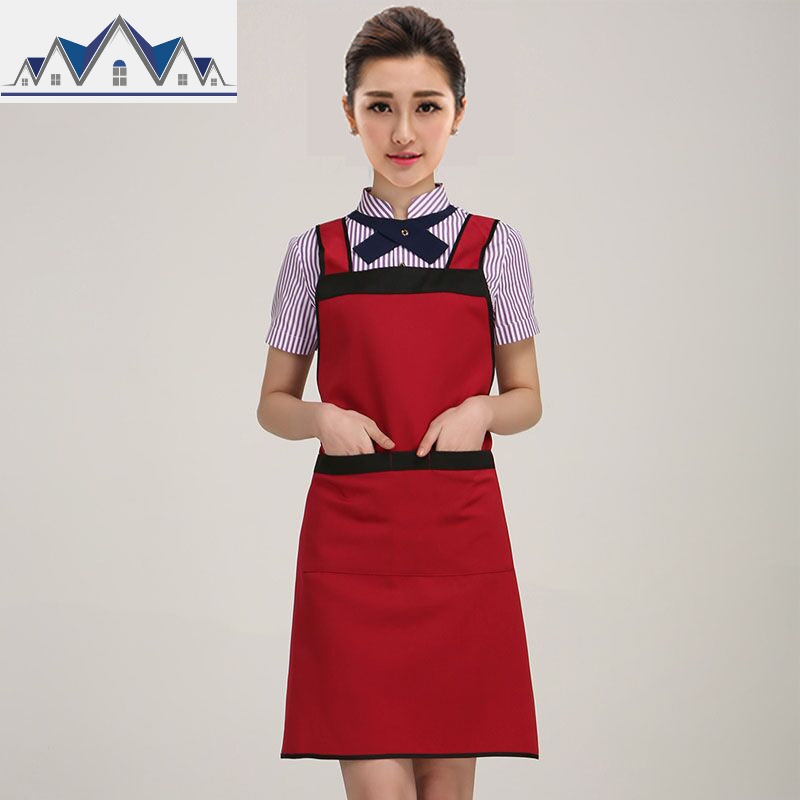 女围裙印字定制logo棉韩版时尚可爱厨房做饭餐厅放油防水工作服 三维工匠高清大图