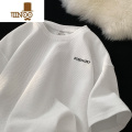 YANXU华夫格短袖t恤男夏季2023新款潮流圆领半袖上衣宽松五分2圆衣袖 M 白色