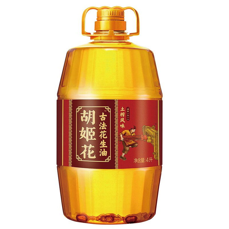 胡姬花 土榨风味古法花生油4L 一级压榨食用油