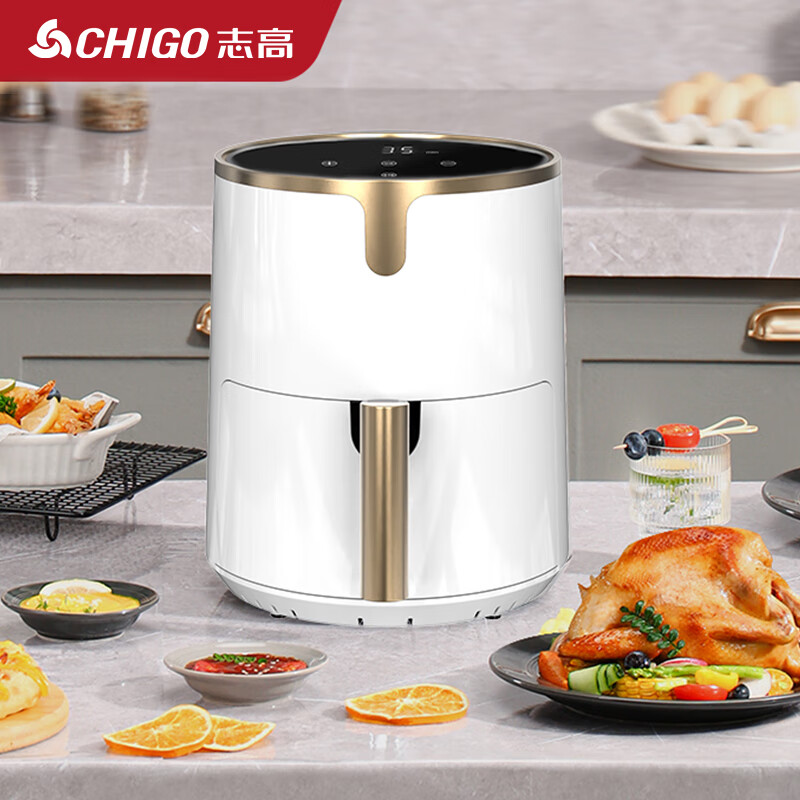 志高(CHIGO)空气炸锅家用大容量智能定时全自动多功能无油烟电炸锅不沾低脂煎炸锅薯条机大功率 5L