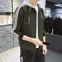 狮臣SHICHEN 2021年秋季新款男士夹克外套修身开衫连帽夹克外套青年韩版休闲夹克男潮百搭 夹克男