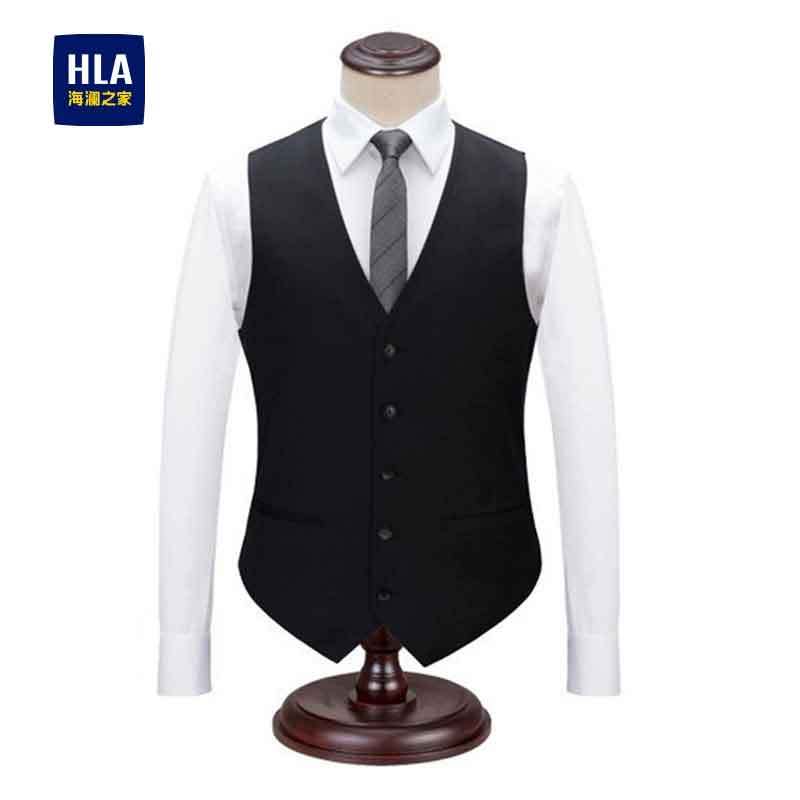 海澜之家(HLA)马甲修身商务职业装背心坎肩灰色 44码高清大图