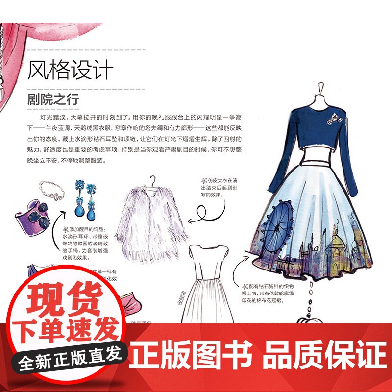 手绘我的风格时装-服装设计师的灵感练习簿 罗宾尼尔德 西方经典美术技法译丛 50个小练习掌握技法 时装手绘书 上海人民美高清大图