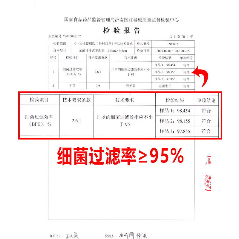 海氏海诺 一次性医用外科口罩 无菌三层外科灭菌口罩医用100只独立包装(二类医疗器械)