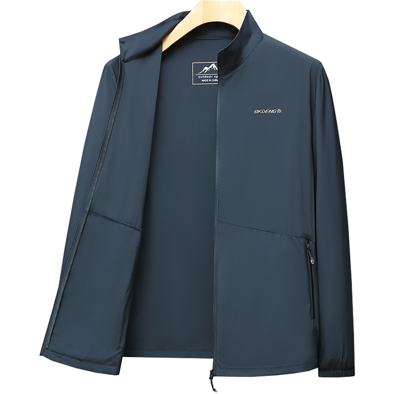 恒源祥夏季薄款外套男士防晒衣冰丝钓鱼防晒服立领中年爸爸冰领套高清大图