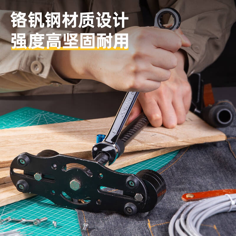 得力工具 DL34217 镜面活头两用棘轮快扳(银) 17mm(单位:把)高清大图