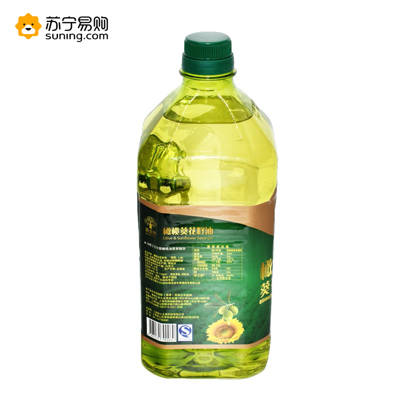 黄金树 葵花橄榄食用调和油 1.8L(瓶装 )特级初榨橄榄油食用油